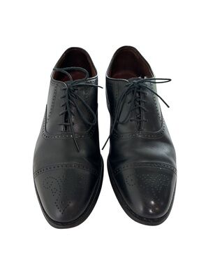 Allen Edmonds Stratton Brouge Cap Toe Oxfords Mens Size 9.5 B Black Leather Sole